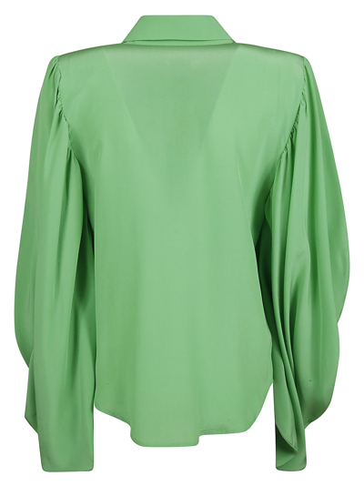 Shop Federica Tosi Concealed Shirt In Green Mélange