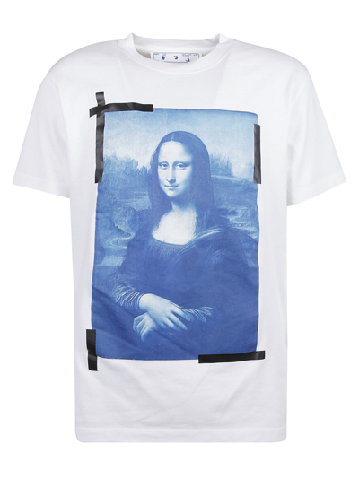 Shop Off-white Monalisa Slim T-shirt In White/blue