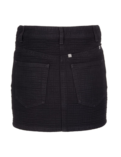 Shop Givenchy Black 4g Denim Wrap Mini Skirt