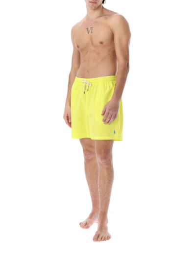 Shop Polo Ralph Lauren Traveler Swim Trunk In Neon Yellow
