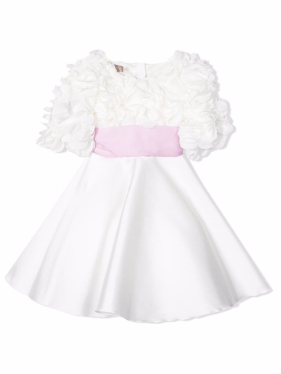 Shop La Stupenderia Flared Dress In Bianco-rosa