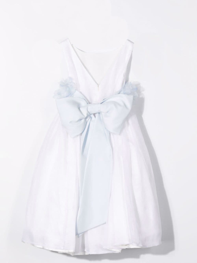 Shop La Stupenderia Sleeveless Dress In Bianco-azzuro