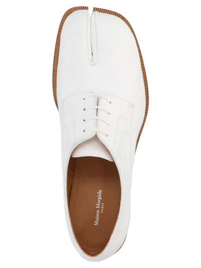 Shop Maison Margiela Tabi Lace Ups In White