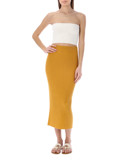 Shop Chloé Tube Skirt In Sunlight Yellow