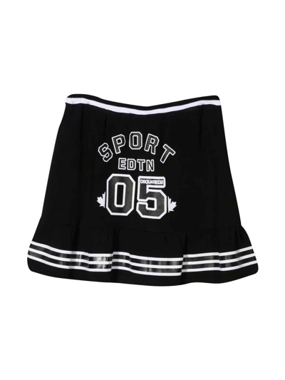 Shop Dsquared2 Black Skirt Girl In Nero