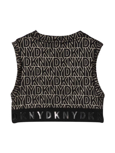 Shop Dkny Black Girl Top In Nero/giallo