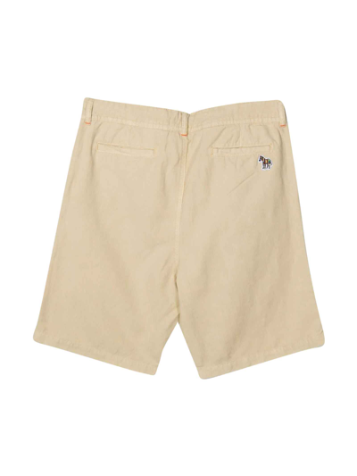 Shop Paul Smith Junior Beige Boy Bermuda Shorts