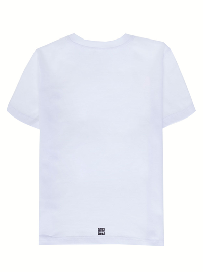 Shop Givenchy Boy Cotton White T-shirt With Logo Print