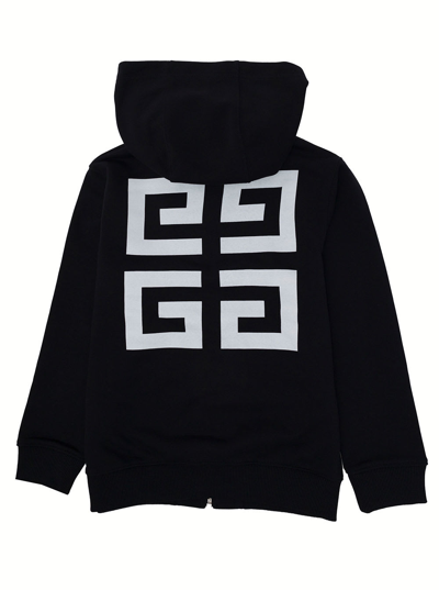 Shop Givenchy Boy Blend Cotton Black Hoodie With Logo