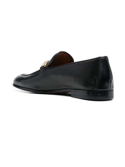 Shop Doucal's Black Calfskin Loafers In Nero