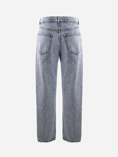 Shop Saint Laurent Cropped Jeans Made Of Denim In Blu