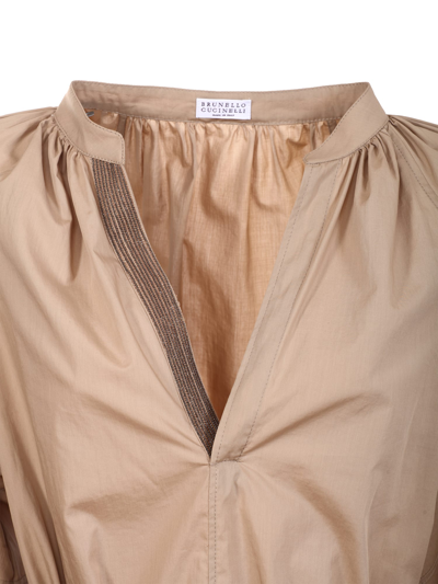 Brunello Cucinelli Cotton Dress In Sand