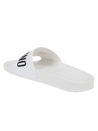 Shop Moschino Slides Pool25 In Bianco