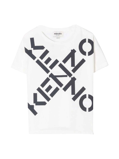 Shop Kenzo Unisex White T-shirt In Ecru