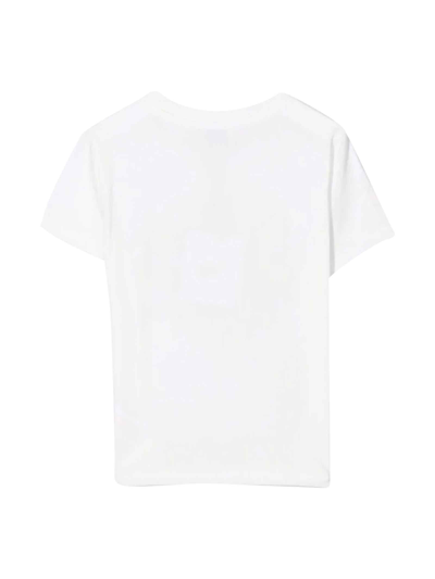 Shop Kenzo White T-shirt With Pint In Ecru