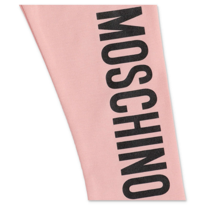 Shop Moschino Leggings Rosa In Cotone Stretch In Sugar Rose