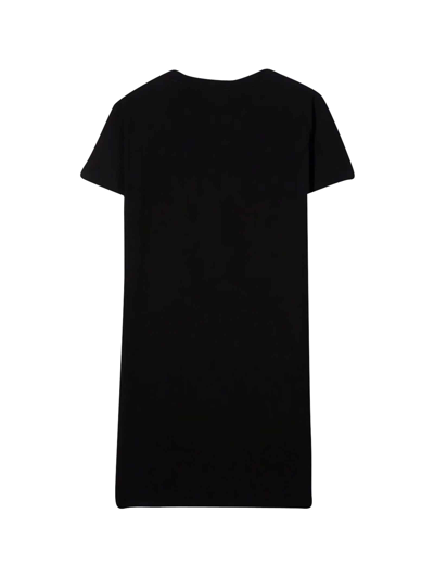 Shop Balmain T-shirt Dress With Print In Nero/fuxia