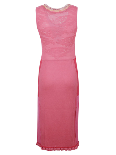 Shop Stella Mccartney Tight Mix Sleeveless Dress In Pink