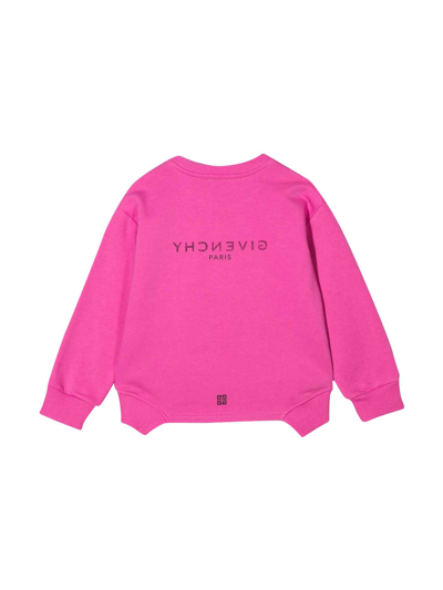 Shop Givenchy Fuchsia Girl Sweatshirt With Print In Rosso