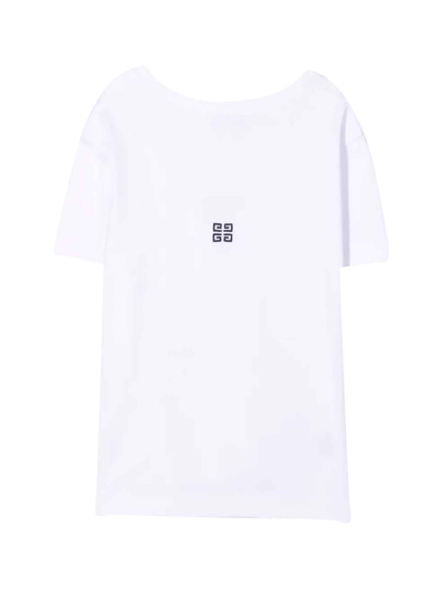 Shop Givenchy White T-shirt With Black Logo In Bianco