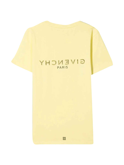 Shop Givenchy Yellow Unisex T-shirt With Print In Giallo