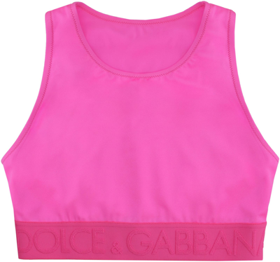 Shop Dolce & Gabbana Plain Color Bikini In Fucsia