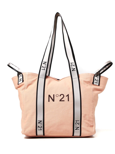 Shop N°21 Pink Cotton Shopper In Nude