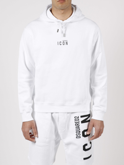Dsquared2 Icon-print Pullover Hoodie In White