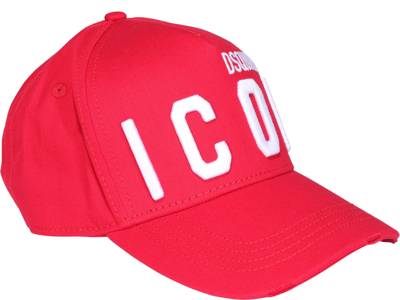 Shop Dsquared2 Icon Baseball Cap In Rosso