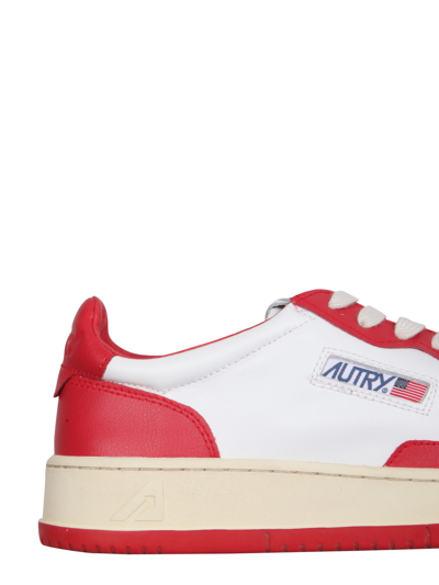 Shop Autry Leather Sneakers In Red/white