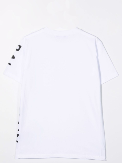 Shop Balmain T-shirt With Print In Bianco-nero