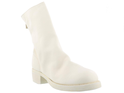 Shop Guidi Back Mid Zip Boots In White