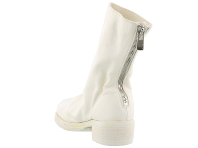 Shop Guidi Back Mid Zip Boots In White