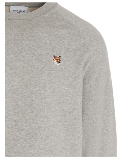 Shop Maison Kitsuné Fox Head Sweatshirt In Gray