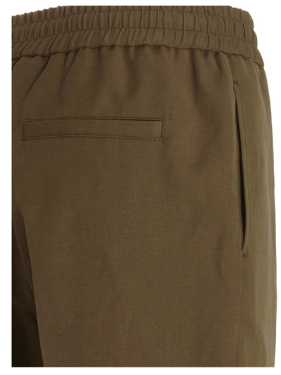 Shop Apc Elastic Waistband Pants In Brown