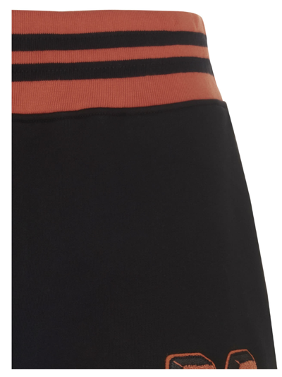 Shop Moschino Logo Patch Shorts In Black