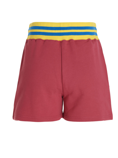 Shop Moschino Logo Patch Shorts In Fuchsia