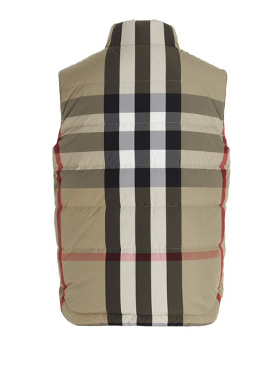 Shop Burberry Romford Reversible Sleeveless Jacket In Multicolor