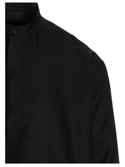 Shop Fear Of God Mandarin Collar Shirt In Black