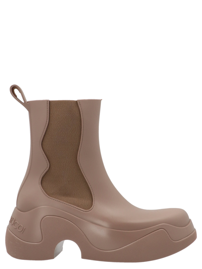 Shop Xocoi Mid Rubber Ankle Boots In Beige