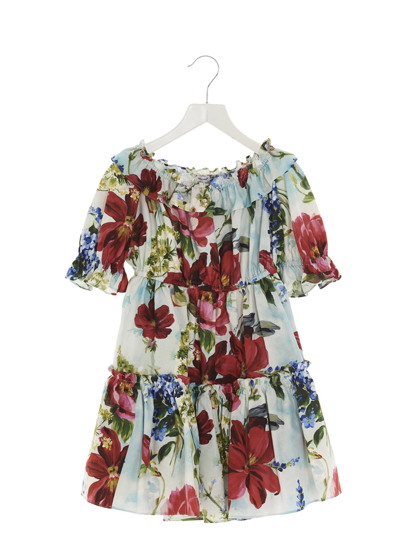 Shop Dolce & Gabbana Floral Printed Dress In Multicolor