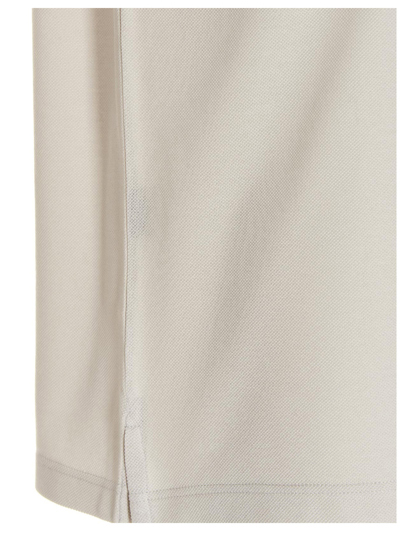 Shop Brioni Piqué Cotton Polo Shirt In White