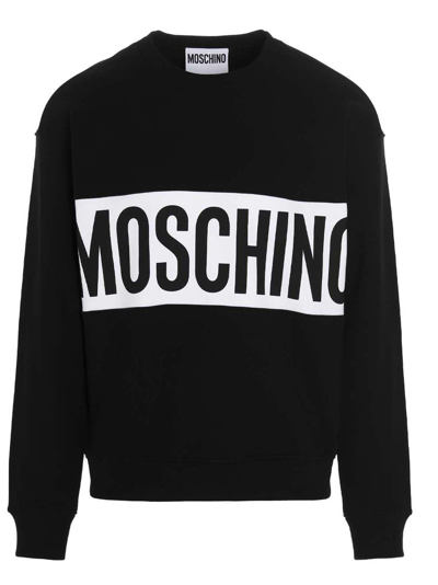 Moschino Contrast Logo Knit Sweater In Black | ModeSens