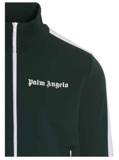 Shop Palm Angels Track Logo Sweatshirt In Green