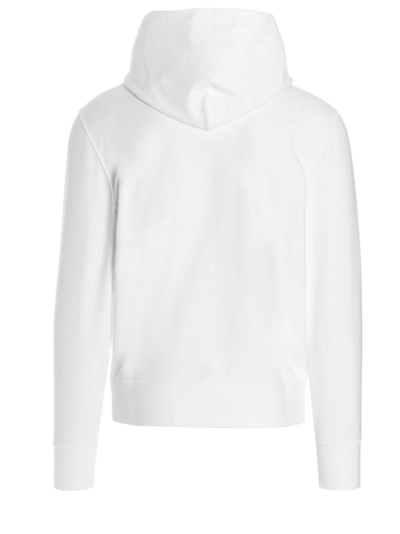 Shop Kiton Front Print Hoodie In White