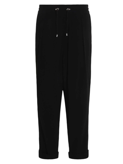 Shop Balmain Slouchy Joggers In Black