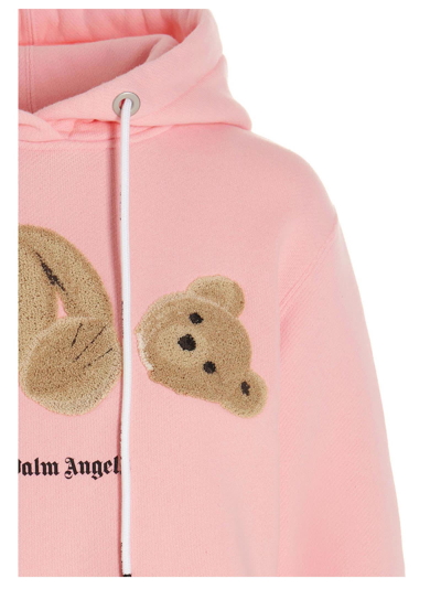 Shop Palm Angels Bear Hoodie In Pink