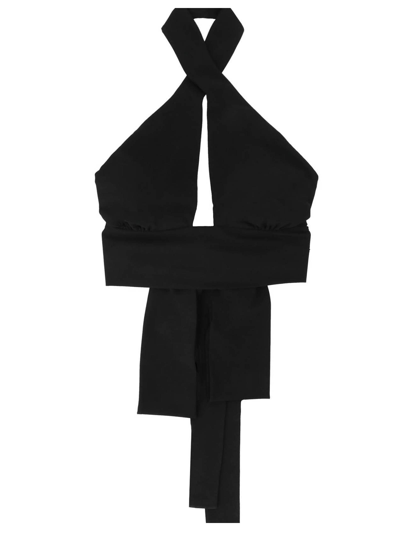 Shop Magda Butrym Crossed Detail Bikini Bra In Black