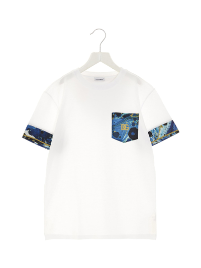 Shop Dolce & Gabbana Marble Detail T-shirt In White