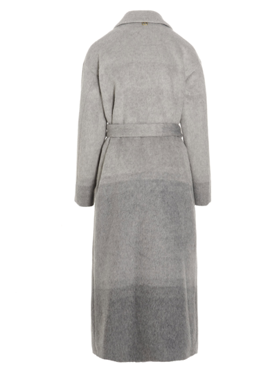 Shop Twinset Belted Coat In Gray